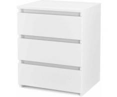 Comodino Cassettiera con 3 Cassetti Mobile Laterale Tavolino Comodino 2 pezzi Armadietti