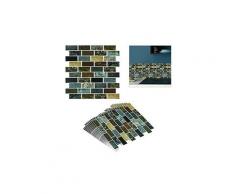 Relaxdays - Set da 10 Piastrelle Autoadesive, per Bagno e Cucina, HL31x31cm, 3D, Effetto Pietra,