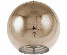 Lampada a Sospensione in Vetro Dorato a Forma di Globo Tondo 1 Luce Moderna - Oro