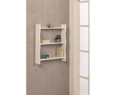 Libreria Piattaia In Legno Colore Bianco 60x15x70 cm 3 Piani