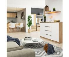 Abamihome - Mobile Ingresso Credenza Comò Cassettiera Mobile Tv 4 Cassetti 2 Ante 160x99x41