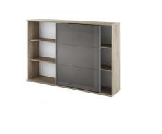 Armadietto anta scorrevole TIME W rovere antracite lucido ufficio moderno design