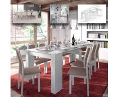 Tavolo allungabile fino a 237 cm consolle soggiorno cucina bianco lucido in melamina 50 x 90 x 78 h