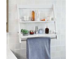 Sobuy - Mensola Scala,mensola da bagno,Mensole portasciugamani,bianco, FRG117-W