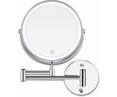 Specchi per il trucco da parete a led da 8 pollici Specchio ingranditore illuminato, ingrandimento