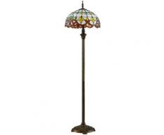 Lindby - Audrey lampada da terra stile tiffany - multicolore, marrone anticato