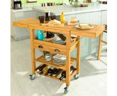 Sobuy - Carrello cucina,Credenza,Piano è allungabile,con ruote FKW25-N