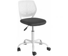 Sedia girevoli per scrivania Sedia cameretta Altezza 46-58cm Bianco FST64-W - Sobuy