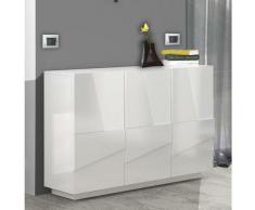 Mobile da ingresso a 3 ante e ripiani interni, Made in Italy, Entratina moderna, Credenza per