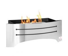Camino Bioetanolo in Acciaio Inox, 3h di Combustione con Serbatoio 1.5L e Copertura 25m², 45x18x17