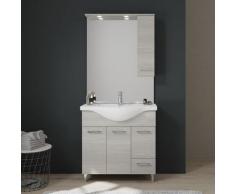 Mobile Bagno Da 85 Cm Con Piedini Cromati Quercia Grigio | Rimini