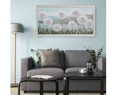 Quadro dipinto a mano tela campo fiori soffioni cornice 60x120cm W726 | Cornice 2