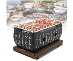 Griglia a Carbone, Forno Rettangolare Cucina Giapponese Stufa a Carbone Griglia da Tavolo Barbecue