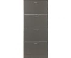 Scarpiera in Legno 4 Ante Slim Art.104 Colore Grigio Sabbia