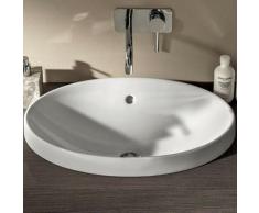Lavabo Ad Incasso 55x40 cm Prof. 17.8 cm | ALICE | Linee Morbide | In Ceramica | Soprapiano | Bianco