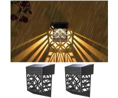 Rhafayre - Lampade solari per recinzione Lampade solari da parete per esterni Illuminazione