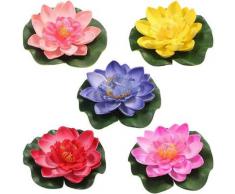 5 pezzi di ninfea artificiale galleggiante stagno fiore di loto decorazioni per la casa di nozze 10