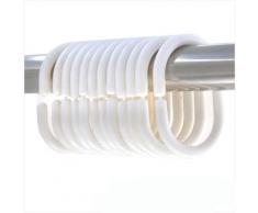 36 pezzi Anelli per tende da doccia bianchi Anelli per tende C Ganci per tende Betterlife (bianco)