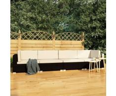 Set Divani da Giardino 4 pz con Cuscini in Polyrattan vari colori colore : Nero e bianco
