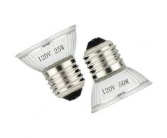 25W / 50W 2Pack UVA + UVB Lampada da bagno solare a spettro completo con luce solare / Lampadina /