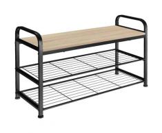 Scarpiera Southampton 91 x 36 x 55 cm - Scarpiera con ripiani in reticolato, mensola portascarpe,