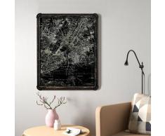 Tema - Quadro mappa canvas su tela cornice tubolare in metallo 60x80cm Satellite Map
