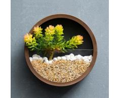 Moderna tonda in ferro acrilico da appendere, vaso di fiori, decorazioni per la casa (marrone, 20