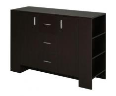 Homcom - Credenza con 2 Ante 3 Cassetti e 3 Ripiani in Legno Scuro
