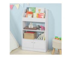 Sobuy - Libreria montessoriana per Bambini Portariviste Mobiletto cameretta Bambini, con 2 Ante,