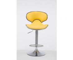 Sgabello Cucina in Ecopelle con Schienale Girevole Imbottito di Design vari colori colore : Giallo