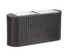 Vidaxl - Letto Rialzato da Giardino 80x25x40 cm in Polyrattan Nero Nero