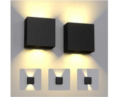 Lampade da parete per esterni moderne per interni Set di 2 applique da parete a LED 3000K bianche