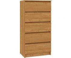 SCANDI | Cassettiera moderna per camera da letto + soggiorno + scrivania 121x60x40 cm | 5 cassetti