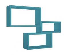 Ahd Amazing Home Design - Set 3 mensole da parete soggiorno scaffale cubo rettangolare Trittico |