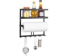Wenko - Scaffale multifunzionale Gala Scaffale da cucina con portarotolo e ringhiera incl. 6 ganci