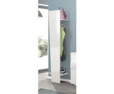 Appendiabiti verticale, Made in Italy, con tubo per vestiti, due ripiani, Mobile per ingresso,