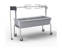 Barbecue bbq a carbonella con spiedo girarrosto elettrico ruote Gravy