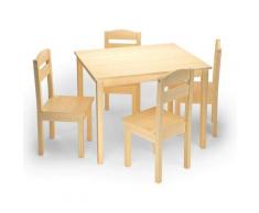 Set Mobile Tavolino con 4 Sedie per Bambini, Set Tavolo e Sgabello da Cameretta, Set Mobile