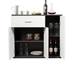 Credenza con Cassetti e Ante, Armadietto per Cucina con Mensola Regolabile, Mobile Sala da Pranzo,