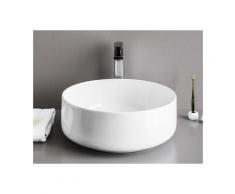 Lavabo Cognac appoggio cm. 42 salvaspazio senza foro in ceramica bianco lucido - Bianco - Art Ceram