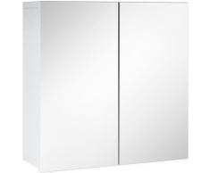 Armadietto a specchio Leon 60 x 60 cm Bianco - specchio armadietto bagno - Bianco