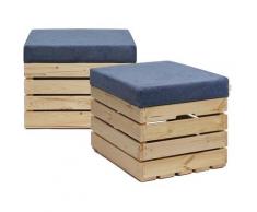Panca contenitore in Legno 37x40x50 Sgabello con coperchio, imbottito, Cassapanca con Vano