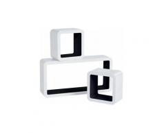 Set 3 Mensole da Muro a Cubo Scaffale Parete Design Moderno Vari Colori colore: Nero
