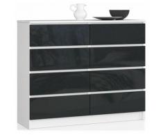 Abamihome - Mobile Ingresso Comò Cassettiera Moderna Credenza 8 Cassetti 140 x 99 x 40 - Colore: