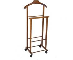 C.r.o.srl - Indossatore in legno con ruote 36x46x102 Cm Servomuto in legno con ruote in plastica.