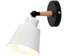 Applique da Parete Minimalista Nordic Bianca Modern Lampada da Parete in Legno Applique da Muro a