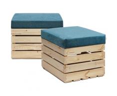 Grandbox - Panca contenitore in Legno 37x40x50 Sgabello con coperchio, imbottito, Cassapanca con