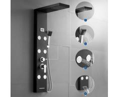 Auralum - Nero Pannello idromassaggio Colonna Doccia In Acciaio Inox Set de Doccia con