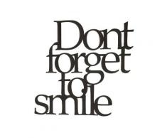 Decorazione da Parete Frasi - Wall Art Muro - Citazioni - Smile - per Soggiorno, Camera - Nero in