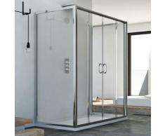 Idralite - Box doccia 3 lati scorrevole vetro trasparente h 185 mod. Replay Trio 2 Ante 80x160x80 cm
